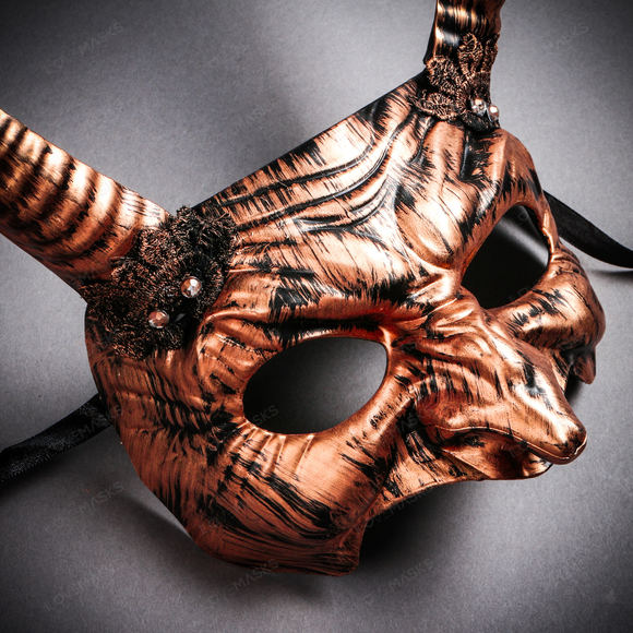 Goblin Devil Long Horn Eyes Mask - Black Copper - Picture 5 of 5